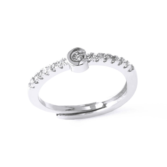 Ladies Copper Ring Plated 18K Gold With Letter Pattern And Electroplating Treatment