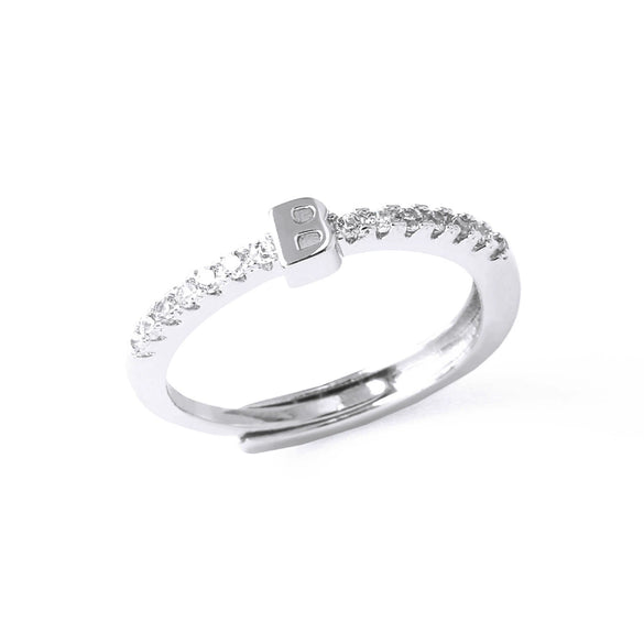 Ladies Copper Ring Plated 18K Gold With Letter Pattern And Electroplating Treatment