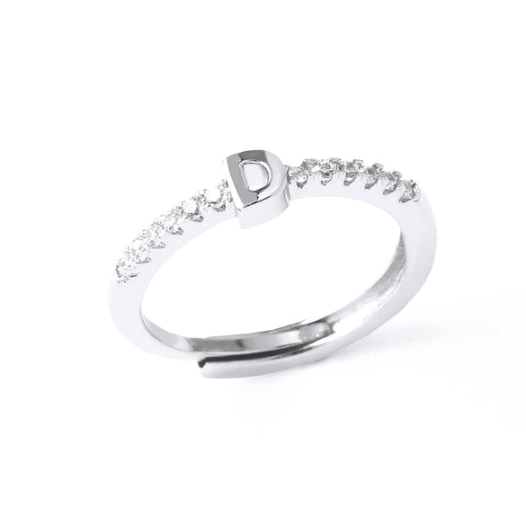 Ladies Copper Ring Plated 18K Gold With Letter Pattern And Electroplating Treatment