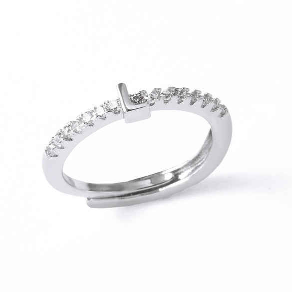 Ladies Copper Ring Plated 18K Gold With Letter Pattern And Electroplating Treatment