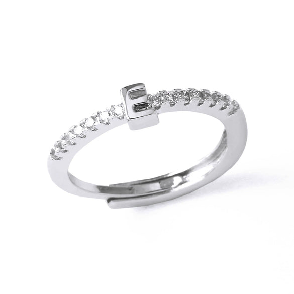 Ladies Copper Ring Plated 18K Gold With Letter Pattern And Electroplating Treatment