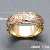 Ladies Copper Ring With Carved Rose Pattern And Electroplating Treatment