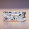 Ladies Copper Zircon Geometric X Shaped Ring Jewelry