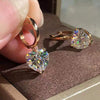 Ladies Earrings Luxury Fourclaw Inlaid Zircon Geometric Copper Ear Jewelry
