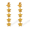 Ladies Earrings 316L Stainless Steel Geometric Style Electroplating Small Star Design Retro Jewelry