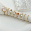 Ladies Egg Shaped Round Joint Ring Set Made Of Resin And Alloy With Electroplating Design And Geometric Style For Wholesale