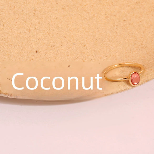 Ladies Egg Shaped Round Joint Ring Set Made Of Resin And Alloy With Electroplating Design And Geometric Style For Wholesale