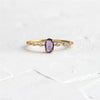 Ladies Egg Shaped S925 Sterling Silver Wedding Ring With Purple Gold Diamonds Colored Diamonds And Zirconia Geometric Pattern