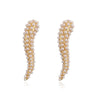Ladies Elegant Copper Jewelry Inlaid With Pearls Featuring Cross Crown Roman Numerals Pattern For Earrings And Necklace