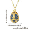 Ladies Elegant Retro Diamond Water Drop Hollow Egg Pendant Necklace Copper 18K Gold Plated Jewelry With Electroplating Dripping Oil