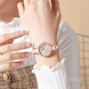 Ladies Fashion Alloy Ceramic Quartz Watch With Steel Band And Round Dial