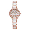 Ladies Fashion Alloy Ceramic Quartz Watch With Steel Band And Round Dial