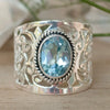 Ladies Fashion Alloy Ring With Flower Leaves Geometric Design And Zircon Treatment