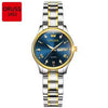 Ladies Fashion Business Diamond Waterproof Luminous Quartz Watch With Round Dial And Alloy Strap And Case