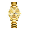 Ladies Fashion Business Diamond Waterproof Luminous Quartz Watch With Round Dial And Alloy Strap And Case