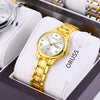 Ladies Fashion Business Diamond Waterproof Luminous Quartz Watch With Round Dial And Alloy Strap And Case