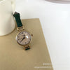 Ladies Fashion Digital Watch Belt Pu Strap Stainless Steel Buckle Alloy Case Round Dial Forest Style