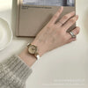 Ladies Fashion Digital Watch Belt Pu Strap Stainless Steel Buckle Alloy Case Round Dial Forest Style