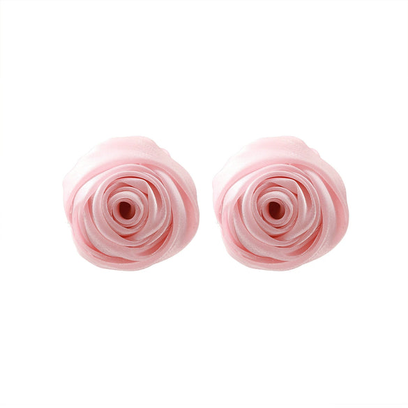 Ladies Fashion Hand Knitted Mixed Materials Flowershaped Earrings And Wrist Flowers