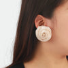 Ladies Fashion Hand Knitted Mixed Materials Flowershaped Earrings And Wrist Flowers