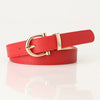 Ladies Fashion Imitation Leather Thin Belt With Electroplating For Jeans And Clothing Matching
