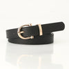 Ladies Fashion Imitation Leather Thin Belt With Electroplating For Jeans And Clothing Matching