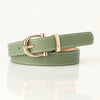 Ladies Fashion Imitation Leather Thin Belt With Electroplating For Jeans And Clothing Matching