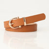 Ladies Fashion Imitation Leather Thin Belt With Electroplating For Jeans And Clothing Matching