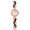 Ladies Fashion Leaf Bracelet Quartz Wrist Watch Alloy Material Round Dial