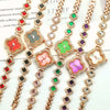 Ladies Fashion Luxury Fourleaf Clover Bracelet Quartz Watch Alloy Case Sapphire Crystal Glass Mirror Fine Steel Strap