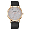 Ladies Fashion Quartz Watch Alloy Case Leather Strap Round Dial