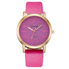 Ladies Fashion Quartz Watch Alloy Case Leather Strap Round Dial