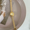 Ladies Fashion Quartz Watch With Bamboo Strap And Alloy Case Stainless Steel Buckle Round Dial