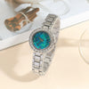 Ladies Fashion Quartz Watch With Diamondencrusted Digital Face Alloy Band And Round Dial