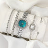 Ladies Fashion Quartz Watch With Diamondencrusted Digital Face Alloy Band And Round Dial