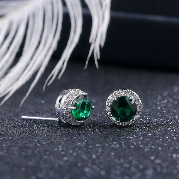 Ladies Fashion Round Zircon Earrings Classic Joker Style Hot Accessories Styling Geometry Pattern Copper Material Diamond Treatment Design Wholesale