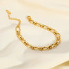 Ladies Fashion Simple Design Handmade O Shaped Dot Chain Bracelet In Stainless Steel With 18K Gold Electroplating And Geometric Style