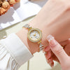 Ladies Fashion Simple Diamond Quartz Watch Alloy Stainless Steel Ordinary Glass Mirror Round
