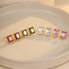 Ladies Fashion Simple Square Titanium Steel And Stainless Steel Earrings With Electroplating Treatment