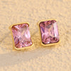 Ladies Fashion Simple Square Titanium Steel And Stainless Steel Earrings With Electroplating Treatment