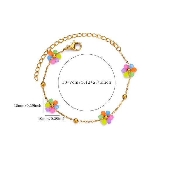 Ladies Fashion Stainless Steel Four Leaf Clover Geometric Pattern Electroplated Bracelet