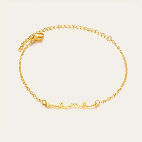 Ladies Fashion Stainless Steel Four Leaf Clover Geometric Pattern Electroplated Bracelet