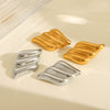 Ladies Fashion Temperament Stainless Steel Wing Stud Earrings With Geometric Styling And Electroplating Treatment