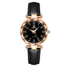Ladies Fashion Waterproof Quartz Watch With Round Dial Metal Case Imitation Leather Strap And Stainless Steel Clasp