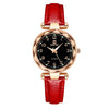 Ladies Fashion Waterproof Quartz Watch With Round Dial Metal Case Imitation Leather Strap And Stainless Steel Clasp