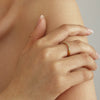 Ladies Fine Stacked Ring Titanium Steel Geometric Electroplated With Zircon And Diamond