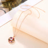 Ladies Flower Pattern Artificial Zircon Rose Gold Ochain Necklace