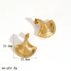 Ladies Geometric Diamond Stainless Steel And 18K Gold Earrings