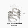 Ladies Geometric Hollow Stainless Steel Ring With Electroplating Design