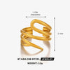 Ladies Geometric Hollow Stainless Steel Ring With Electroplating Design